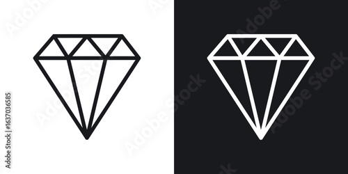 Diamond icon web design element. line icon