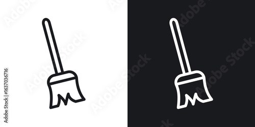 Broom icon web design element. line icon