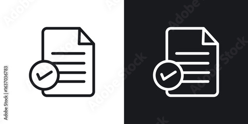 Accept document icon web design element. line icon