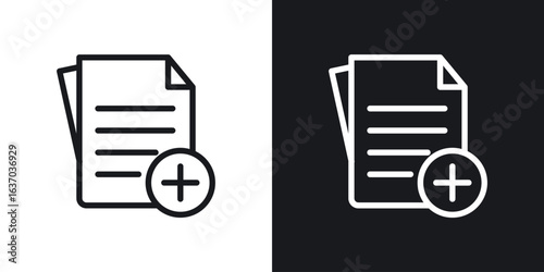 Add document icon web design element. line icon