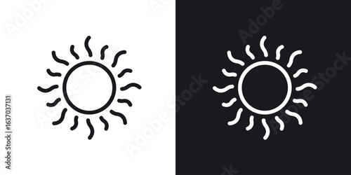 Sun icon web design element. line icon