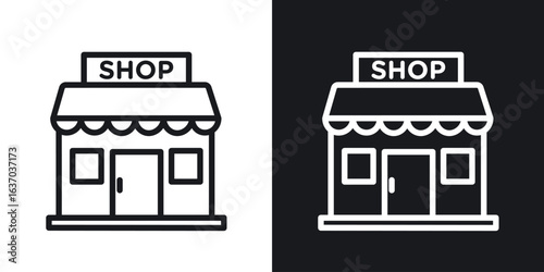 Shop icon web design element. line icon