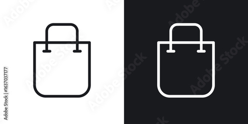 Shopping bag icon web design element. line icon