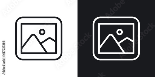 Picture icon web design element. line icon