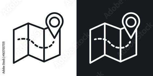 Map icon web design element. line icon