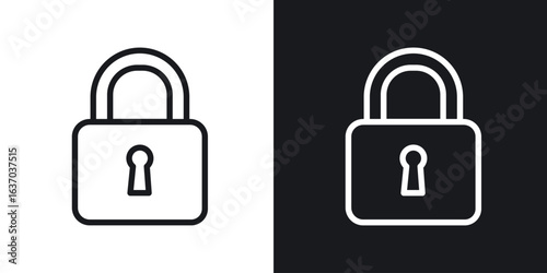 Lock icon web design element. line icon