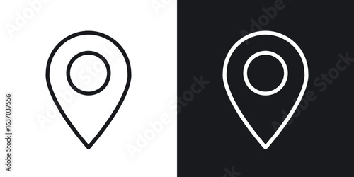 Map marker icon web design element. line icon