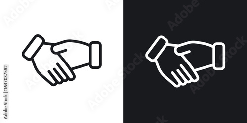 Handshake icon web design element. line icon