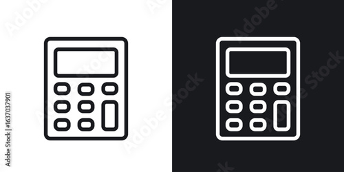 Calculator icon web design element. line icon