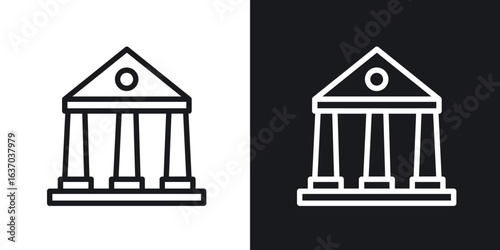 Bank icon web design element. line icon