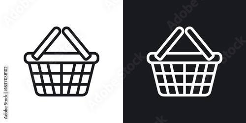 Shopping basket icon web design element. line icon