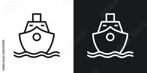 Ship icon web design element. line icon
