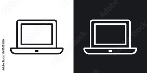 Laptop icon web design element. line icon