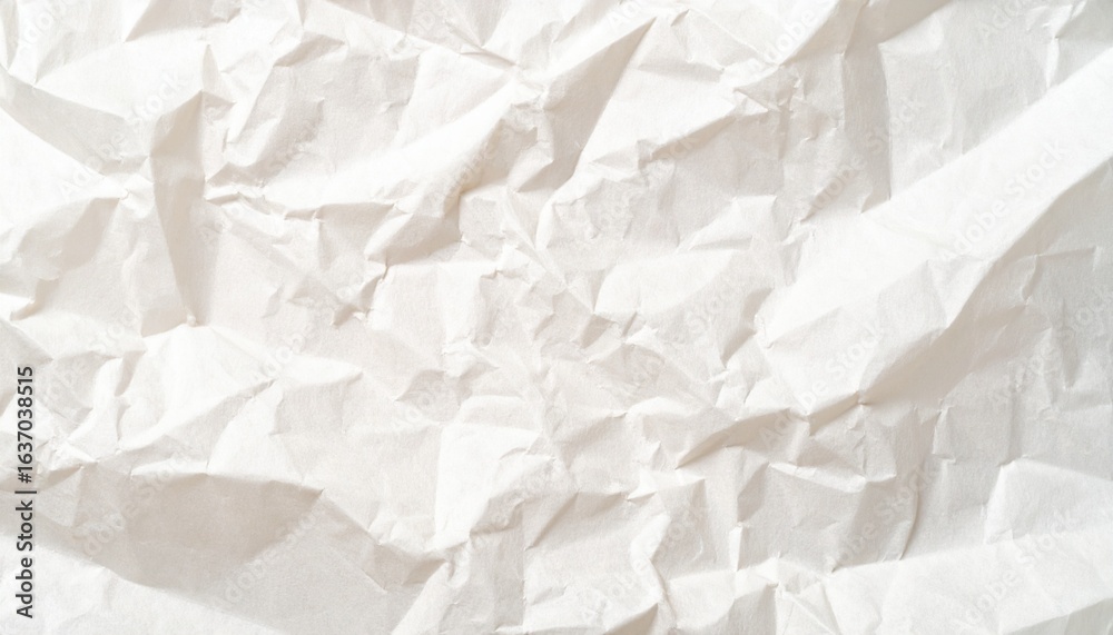 Obraz premium The texture of the white paper is crumpled and wrinkled with shadow details, creating an interesting and textured abstract background.,crumpled paper background