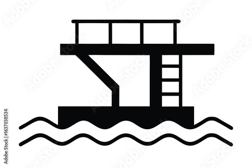 diving platform vector icon