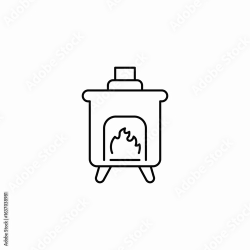 warm fireplace icon sign vector
