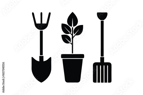gardening tools vector icon
