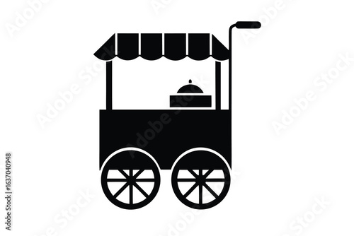 ice cream cart vector icon