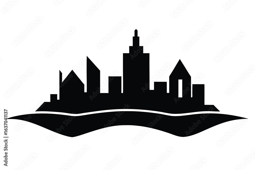 Naklejka premium island city vector icon