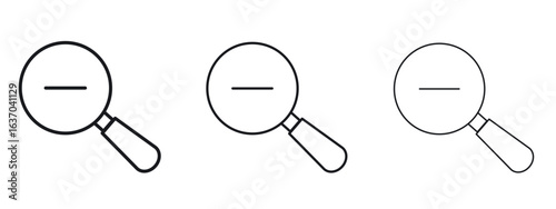 Zoom out icon logo black pictogram set. Graphic simple vector icon