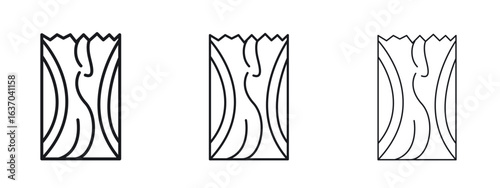 Wood board icon logo black pictogram set. Graphic simple vector icon