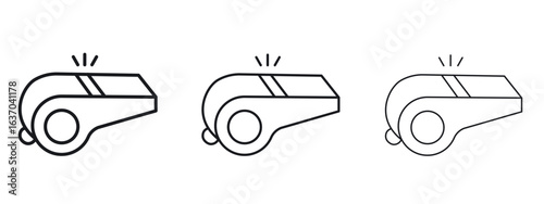 Whistle icon logo black pictogram set. Graphic simple vector icon