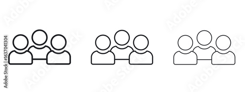 Users icon logo black pictogram set. Graphic simple vector icon