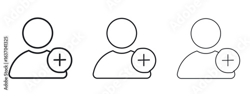 User add icon logo black pictogram set. Graphic simple vector icon