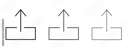 Upload icon logo black pictogram set. Graphic simple vector icon