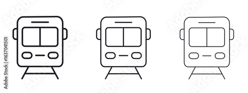 Train icon logo black pictogram set. Graphic simple vector icon