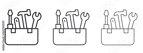 Toolbox icon logo black pictogram set. Graphic simple vector icon