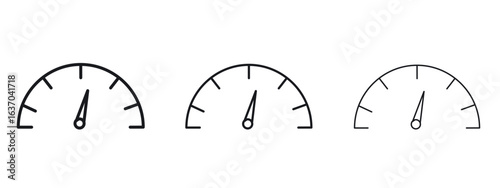 Tachometer icon logo black pictogram set. Graphic simple vector icon