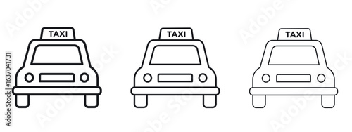Taxi icon logo black pictogram set. Graphic simple vector icon