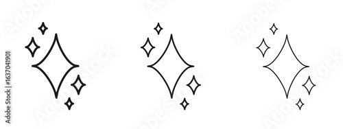 Sparkles icon logo black pictogram set. Graphic simple vector icon
