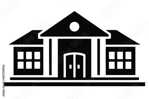 library building vector icon