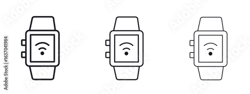 Smartwatch icon logo black pictogram set. Graphic simple vector icon