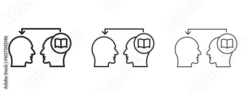 Share thoughts icon logo black pictogram set. Graphic simple vector icon