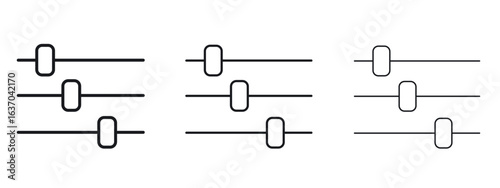 Settings sliders icon logo black pictogram set. Graphic simple vector icon