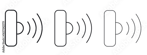 Sensor icon logo black pictogram set. Graphic simple vector icon