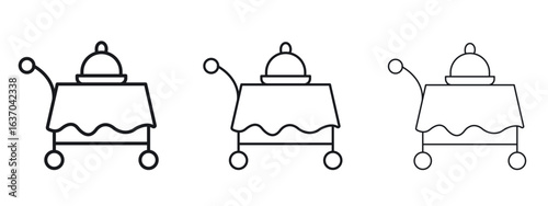 Room service icon logo black pictogram set. Graphic simple vector icon