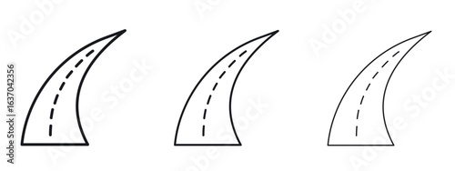 Road icon logo black pictogram set. Graphic simple vector icon