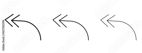 Reply all icon logo black pictogram set. Graphic simple vector icon