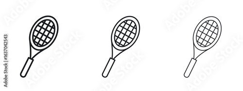 Racquet icon logo black pictogram set. Graphic simple vector icon