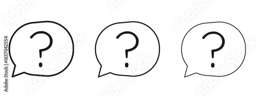 Question icon logo black pictogram set. Graphic simple vector icon