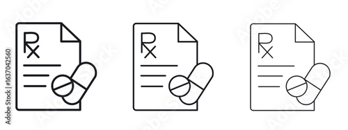 RX icon logo black pictogram set. Graphic simple vector icon