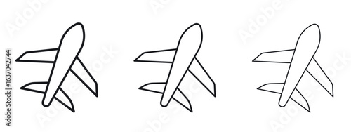 Plane icon logo black pictogram set. Graphic simple vector icon