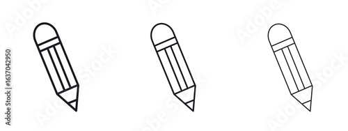 Pencil icon logo black pictogram set. Graphic simple vector icon