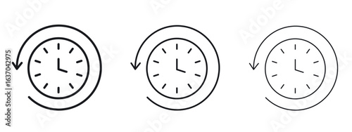 Past time icon logo black pictogram set. Graphic simple vector icon