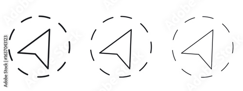 Navigation icon logo black pictogram set. Graphic simple vector icon