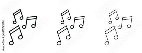Music icon logo black pictogram set. Graphic simple vector icon